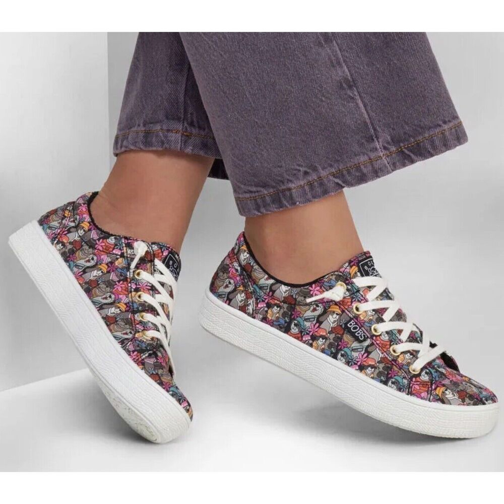 Women Skechers BOBS Extra Cute Dapper Bunch Color Black/Multi Size 9